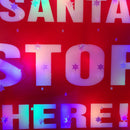 Premier Christmas Light up Santa Stop Here Garden Patio Sign 110cm