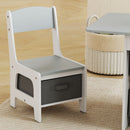 AIYAPLAY Kids Table And Chair Set With 6 Removable Drawers, Light Grey