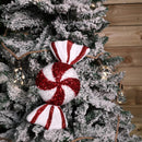 28cm Red and White Glitter Candy Stripe Sweet Hanging Christmas Decoration