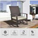 Outsunny Garden Rattan Rocking Chair, Bistro Recliner Rocker Furniture Seater