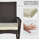 Outsunny Garden Rattan Rocking Chair, Bistro Recliner Rocker Furniture Seater