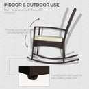 Outsunny Garden Rattan Rocking Chair, Bistro Recliner Rocker Furniture Seater