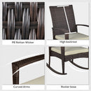 Outsunny Garden Rattan Rocking Chair, Bistro Recliner Rocker Furniture Seater