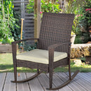 Outsunny Garden Rattan Rocking Chair, Bistro Recliner Rocker Furniture Seater