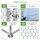 PawHut Walk In Chicken Run Large galvanised Chicken Coop w/ Cover 3 x 8 x 2m