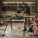 HOMCOM Universal Mitre Saw Stand with Adjustable Rollers and Support Arms