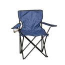 Outdoor Blue Folding Camping Chair With Armrests & Cupholder