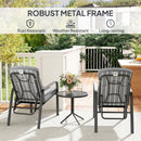 Outsunny 3-Piece Recliner Garden Chairs And Tempered Glass Table Set