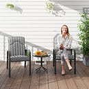 Outsunny 3-Piece Recliner Garden Chairs And Tempered Glass Table Set