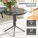 Outsunny 3-Piece Recliner Garden Chairs And Tempered Glass Table Set