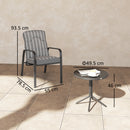 Outsunny 3-Piece Recliner Garden Chairs And Tempered Glass Table Set