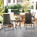Outsunny 3 Pieces Folding Garden Bistro Set with Cup Holders, Black