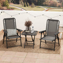 Outsunny 3 Pieces Folding Garden Bistro Set with Cup Holders, Black