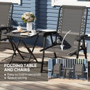 Outsunny 3 Pieces Folding Garden Bistro Set with Cup Holders, Black