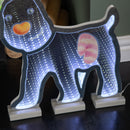 40cm Infinity Light up Snowdog Christmas Decoration with White LEDs on Wooden Base