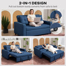 HOMCOM 2 Seater Pull Out Sofa Bed with Pockets for Living Room, Dark Blue