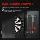 SPORTNOW Bristle Dartboard Set with Cabinet, 6 Steel Tip Darts, Dart Board