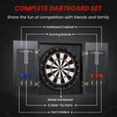 SPORTNOW Bristle Dartboard Set with Cabinet, 6 Steel Tip Darts, Dart Board