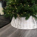 Samuel Alexander KD Willow Christmas Tree Skirt Wicker Rattan White Wash