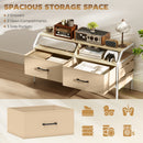 HOMCOM TV Stand Cabinet with 2 Foldable Drawers