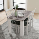 HOMCOM Dining Table For 4-6 People, Wood Effect Tabletop, Grey