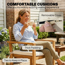 Outsunny 4 Seater Wooden Garden Furniture Set with Loveseat, Chairs, Table