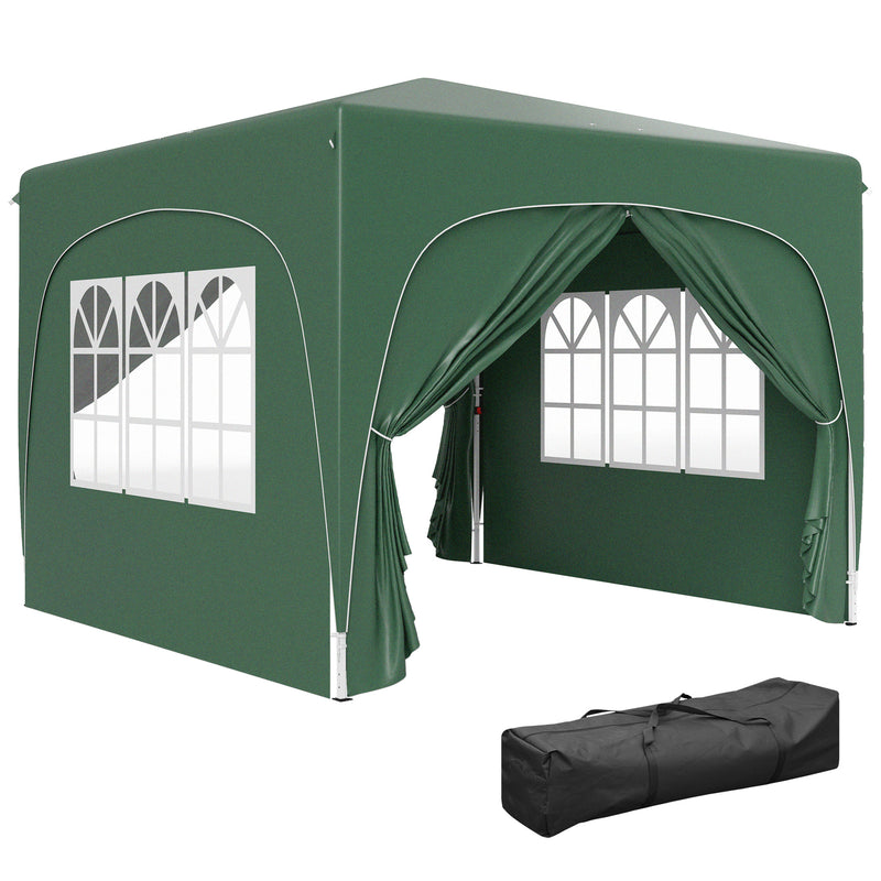 Outsunny 3 x 3(m) UPF50+ Pop Up Gazebo with Sides and Carry Bag