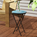 Outsunny Mosaic Garden Table, 35.5cm Folding Coffee Table, Blue