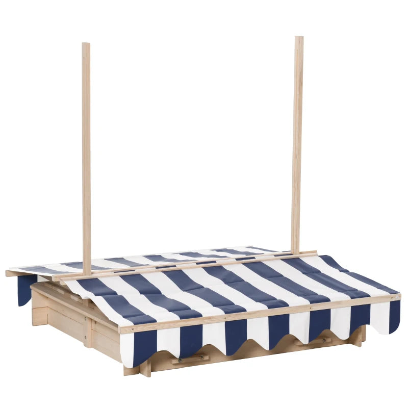 Outsunny Wooden Square Sandpit 106L x 106W x 121H cm