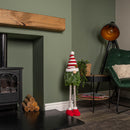 76cm Red and White Christmas Tree Standing Gonk with Striped Hat and Extendable Legs