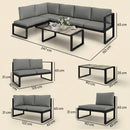 Outsunny Garden Sofa Set with 2 Loveseats, Armless Chair, Coffee Table