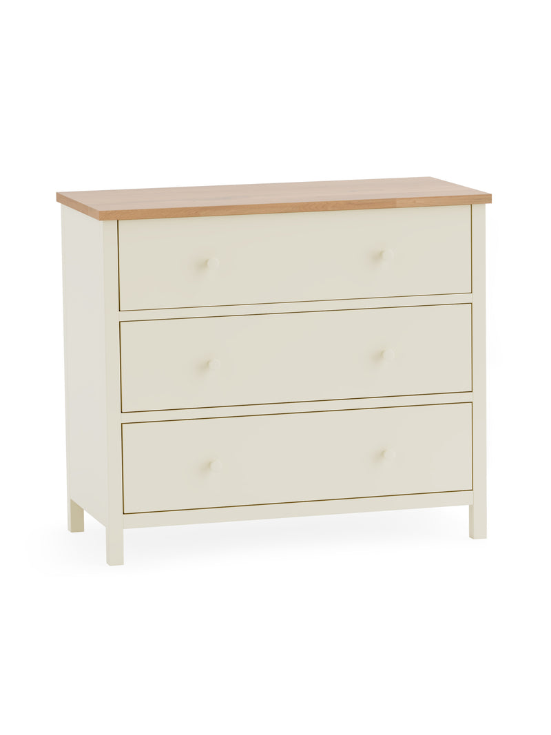 Coxmoor 3 Drawer Chest - Ivory and Oak