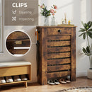 HOMCOM Radiator Cover With Drawer, Horizontal Slat, Rustic Brown