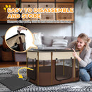 PawHut Portable Dog Pen For Puppies, Rabbits, Kittens, Guinea Pigs - Brown