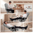 HOMCOM Executive Office Chair, Desk Chair With Massage And Heat, Grey