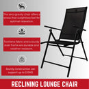Outdoor Garden Patio Multi Position Reclining Folding Chair in Black