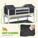 PawHut Tortoise House w/ Adjustable Lamp Holder, Openable Lid, Dual Main Houses