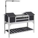 PawHut Tortoise House w/ Adjustable Lamp Holder, Openable Lid, Dual Main Houses