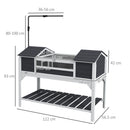 PawHut Tortoise House w/ Adjustable Lamp Holder, Openable Lid, Dual Main Houses