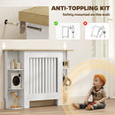 HOMCOM Vertical Slatted Heater Cover for Living Room, White