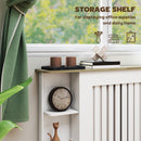 HOMCOM Vertical Slatted Heater Cover for Living Room, White