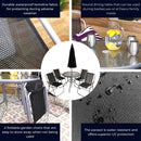 Samuel Alexander 4 Seater Garden Table And Chairs Set 4 Folding Chairs Outdoor Glass Table Garden Dining Set With Black Parasol Umbrella Patio Furniture Set