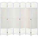 HOMCOM 6 Panel Folding Room Divider, Freestanding Privacy Screen, White