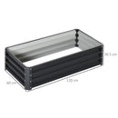 Outsunny Set of 2 Raised Garden Bed Elevated Planter Box for Flowers Grey