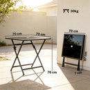 Outsunny Folding Square Garden Dining Table With Parasol Hole