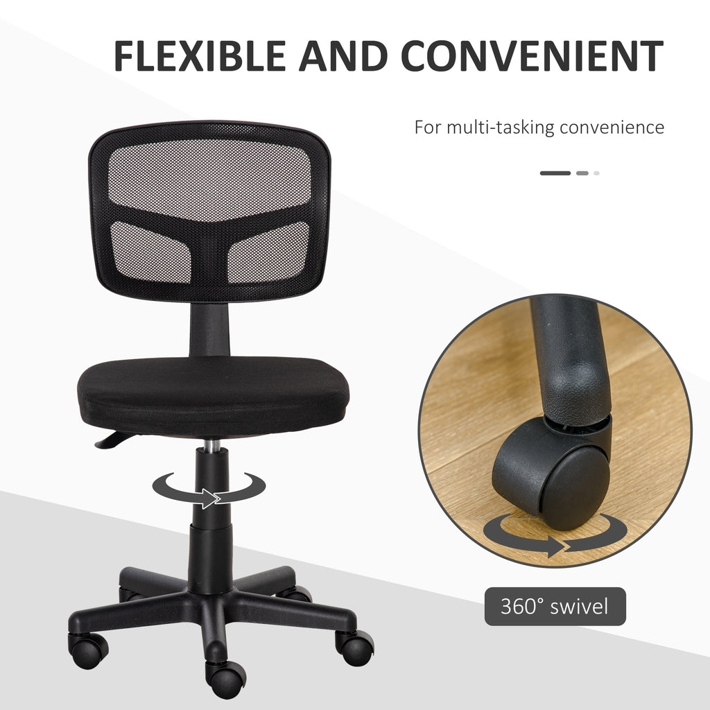 Vinsetto Small Office Chair Without Arms Ergonomic Swivel Mesh Desk C vinsetto-small-office-chair-without-arms-ergonomic-swivel-mesh-desk-c