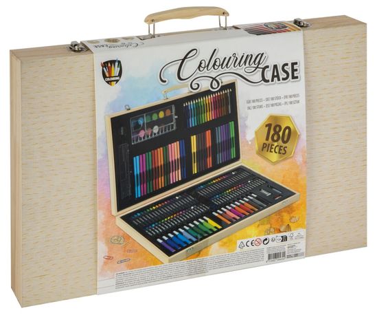 Wooden Colouring Case 180 Pcs - Fsc Wood - 48X30Cm