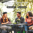 Outsunny 7 PCs Garden Dining Set w/ Umbrella Hole & Cushion