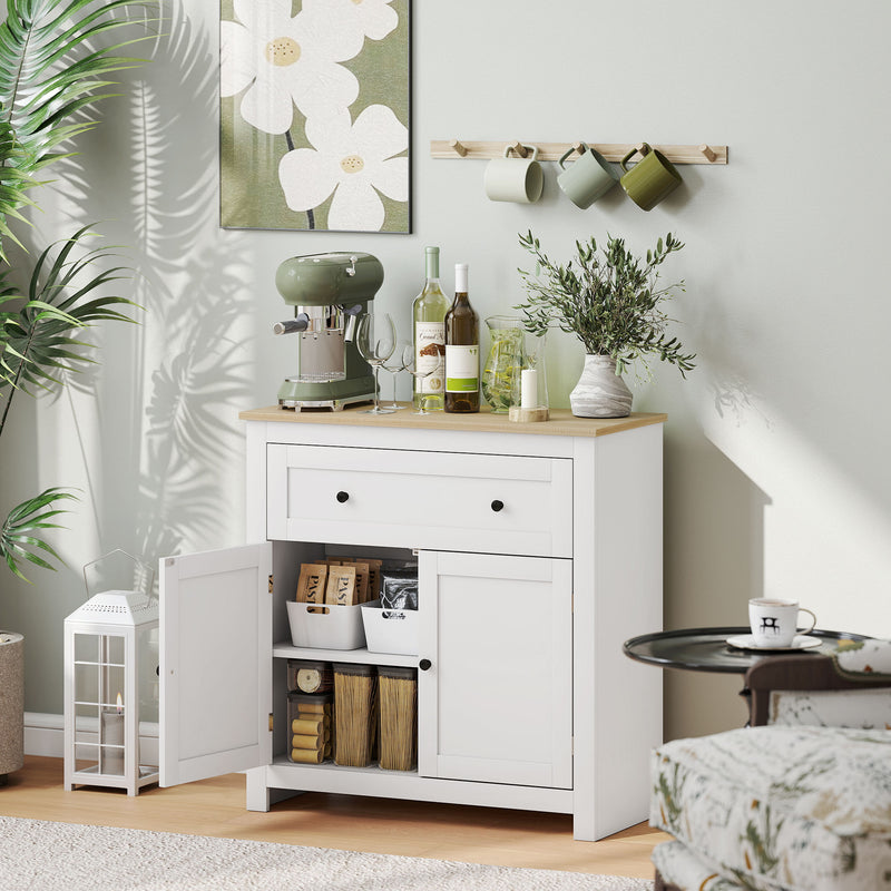 HOMCOM Sideboard Storage Cabinet with Adjustable Shelf, Drawer