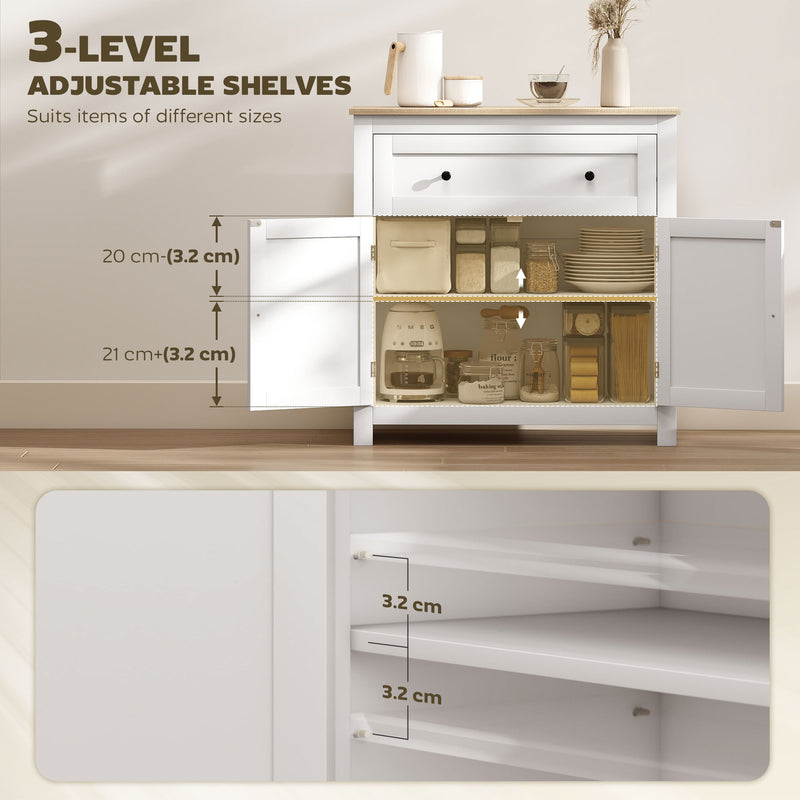 HOMCOM Sideboard Storage Cabinet with Adjustable Shelf, Drawer